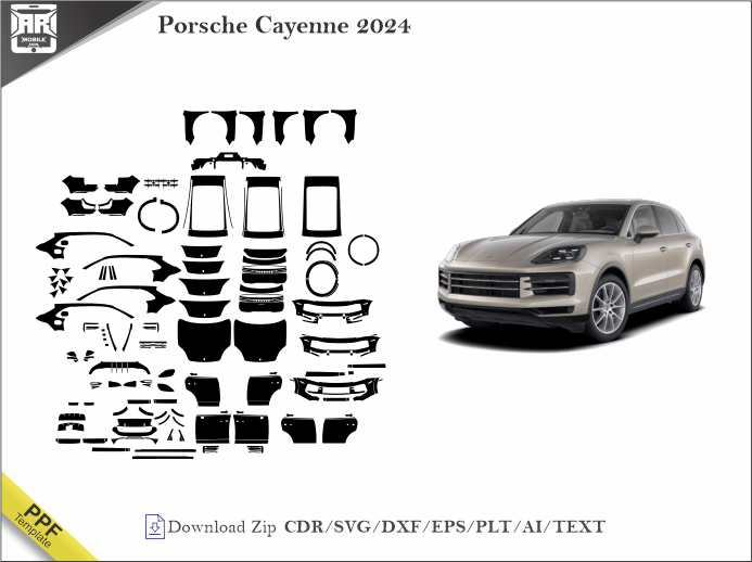 Porsche Cayenne 2024 Car PPF Template