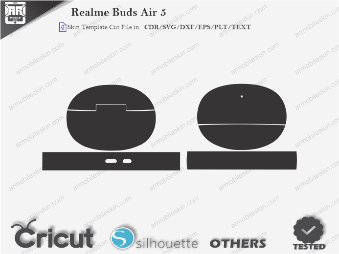 Realme Buds Air 5 Skin Template Vector