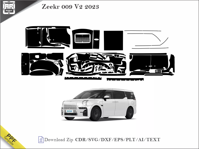 Zeekr 009 V2 2023 outside Car PPF Template