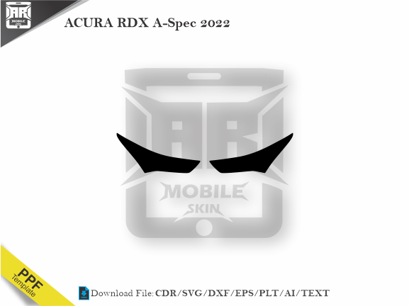 ACURA RDX A-Spec 2022 Car Headlight Cutting Template