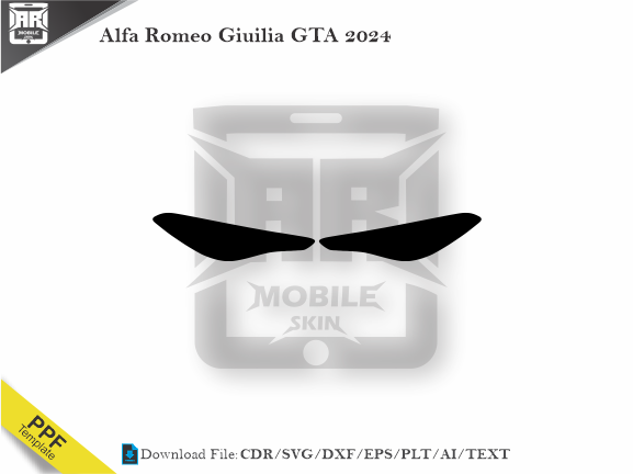 Alfa Romeo Giuilia GTA 2024 Car Headlight Cutting Template