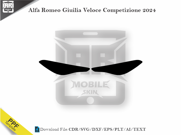Alfa Romeo Giuilia Veloce Competizione 2024 Car Headlight Cutting Template