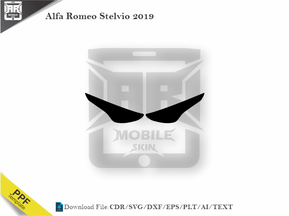 Alfa Romeo Stelvio 2019 Car Headlight Cutting Template