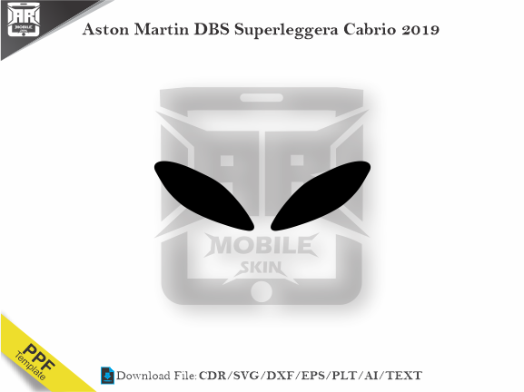 Aston Martin DBS Superleggera Cabrio 2019 Car Headlight Cutting Template