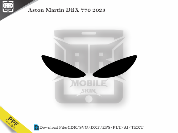 Aston Martin DBX 770 2023 Car Headlight Cutting Template