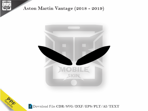 Aston Martin Vantage (2018 – 2019) Car Headlight Cutting Template