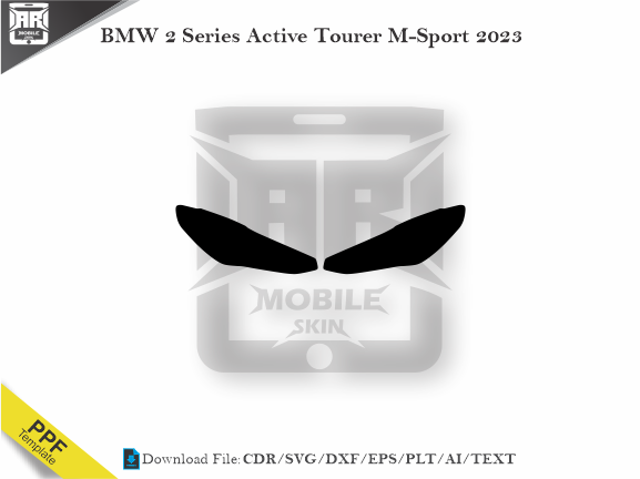 BMW 2 Series Active Tourer M-Sport 2023 Car Headlight Cutting Template
