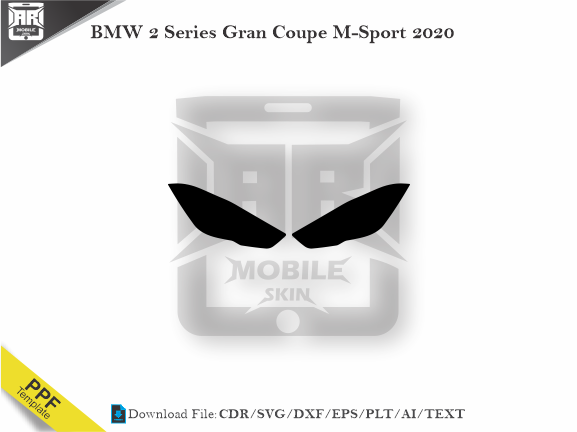 BMW 2 Series Gran Coupe M-Sport 2020 Car Headlight Cutting Template