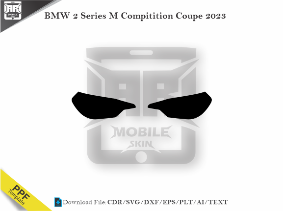 BMW 2 Series M Compitition Coupe 2023 Car Headlight Cutting Template