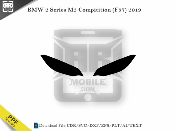 BMW 2 Series M2 Compitition (F87) 2019 Car Headlight Cutting Template