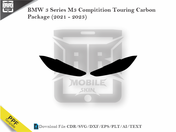 BMW 3 Series M3 Compitition Touring Carbon Package (2021 – 2023) Car Headlight Cutting Template