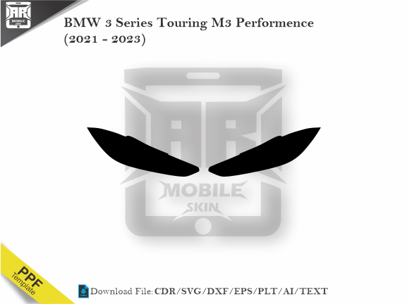 BMW 3 Series Touring M3 Performence (2021 – 2023) Car Headlight Cutting Template