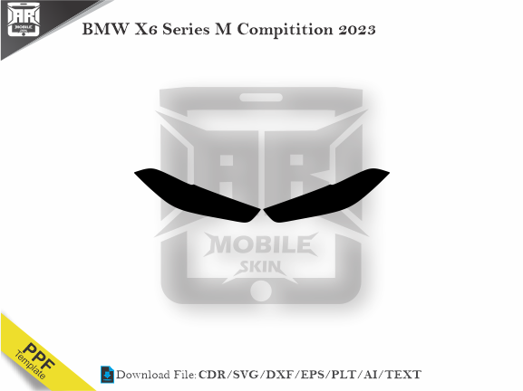 BMW X6 Series M Compitition 2023 Car Headlight Template