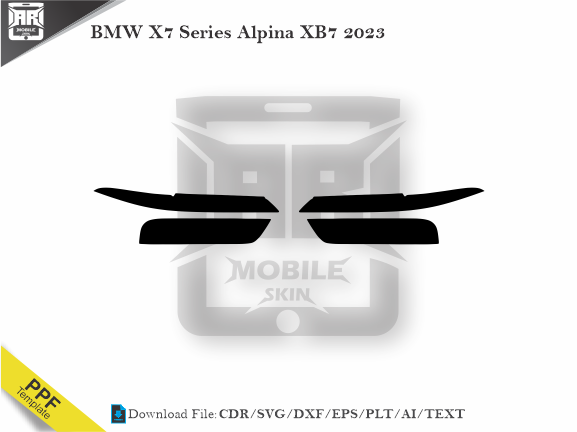 BMW X7 Series Alpina XB7 2023 Car Headlight Cutting Template