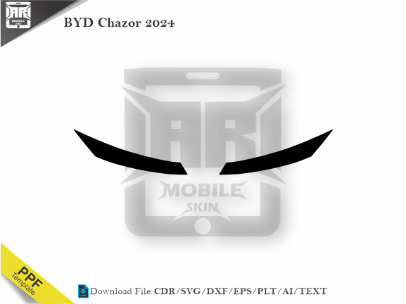 BYD Chazor 2024 Car Headlight Cutting Template
