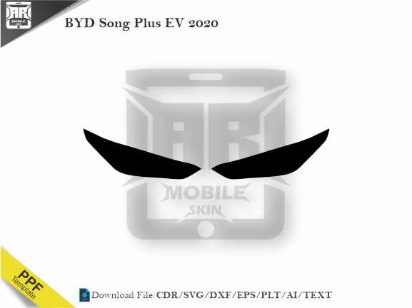 BYD Song Plus EV 2020 Car Headlight Cutting Template