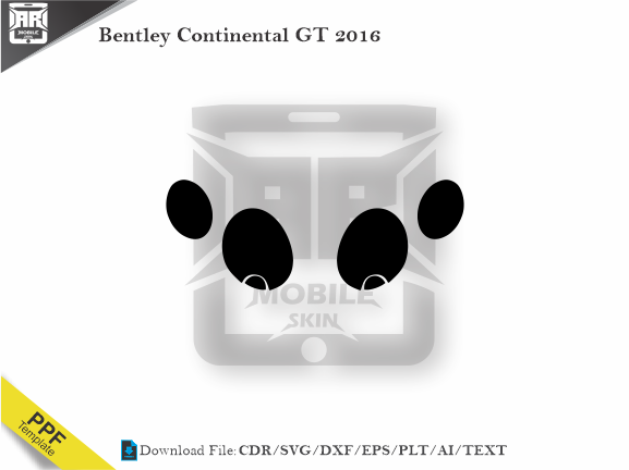 Bentley Continental GT 2016 Car Headlight Cutting Template