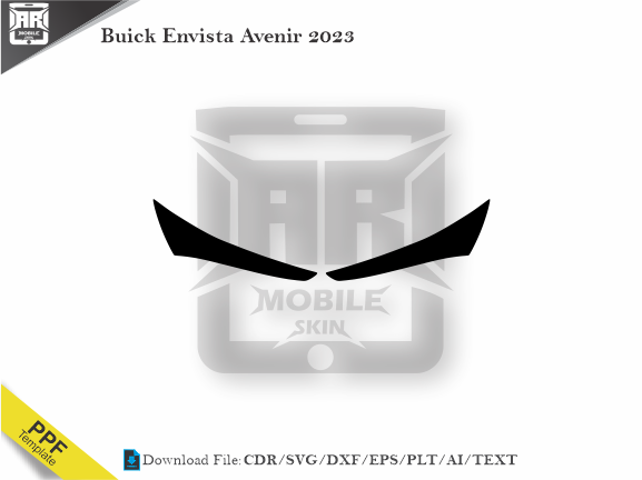 Buick Envista Avenir 2023 Car Headlight Cutting Template