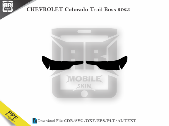 CHEVROLET Colorado Trail Boss 2023 Car Headlight Cutting Template