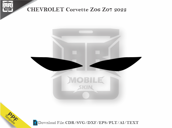 CHEVROLET Corvette Z06 Z07 2022 Car Headlight Cutting Template
