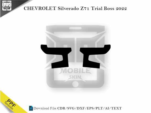 CHEVROLET Silverado Z71 Trial Boss 2022 Car Headlight Cutting Template