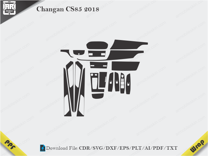 Changan CS85 2018 Car Interior PPF or Wrap Template