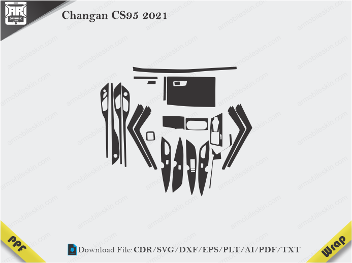 Changan CS95 2021 Car Interior PPF or Wrap Template