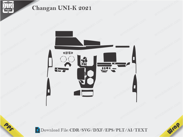 Changan UNI-K 2021 Car Interior PPF or Wrap Template