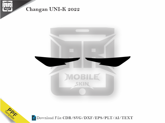 Changan UNI-K 2022 Car Headlight Cutting Template