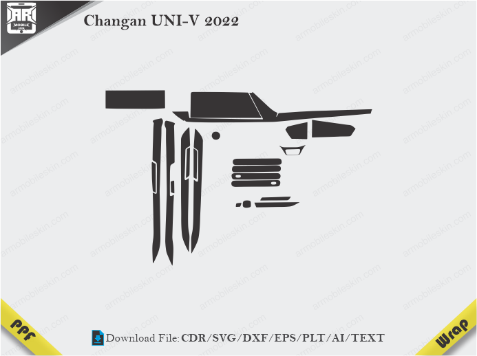 Changan UNI-V 2022 Car Interior PPF or Wrap Template
