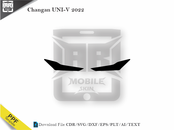 Changan UNI-V 2022 Car Headlight Cutting Template
