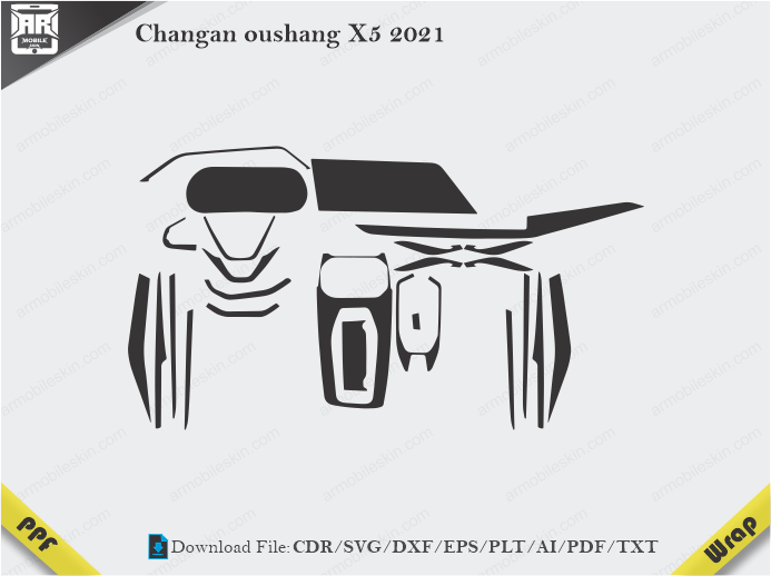 Changan oushang X5 2021 Car Interior PPF or Wrap Template