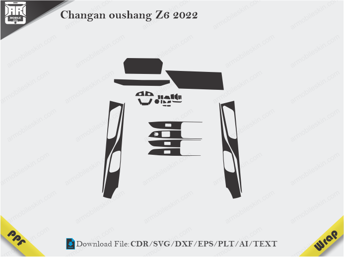 Changan oushang Z6 2022 Car Interior PPF or Wrap Template