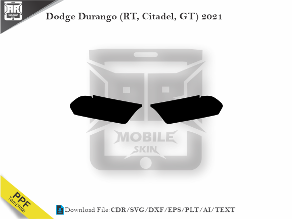 Dodge Durango (RT, Citadel, GT) 2021 Car Headlight Cutting Template