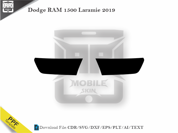 Dodge RAM 1500 Laramie 2019 Car Headlight Cutting Template