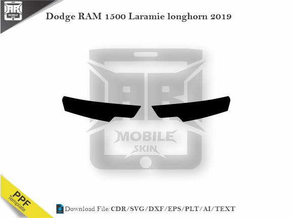 Dodge RAM 1500 Laramie longhorn 2019 Car Headlight Cutting Template