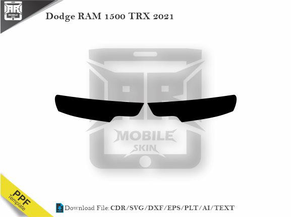 Dodge RAM 1500 TRX 2021 Car Headlight Cutting Template