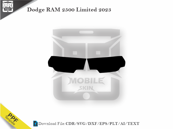 Dodge RAM 2500 Limited 2023 Car Headlight Cutting Template