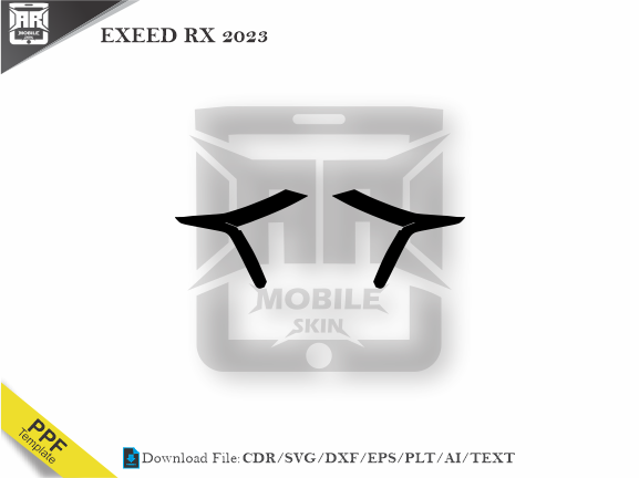 EXEED RX 2023 Car Headlight Cutting Template