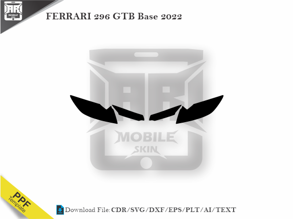 FERRARI 296 GTB Base 2022 Car Headlight Cutting Template