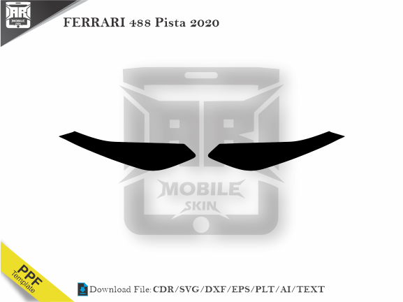 FERRARI 488 Pista 2020 Car Headlight Cutting Template