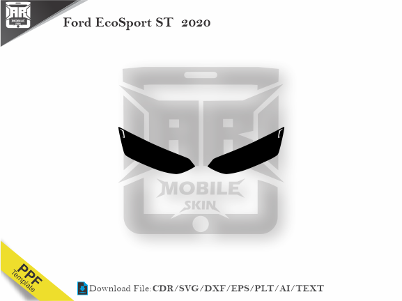 Ford EcoSport ST 2020 Car Headlight Cutting Template