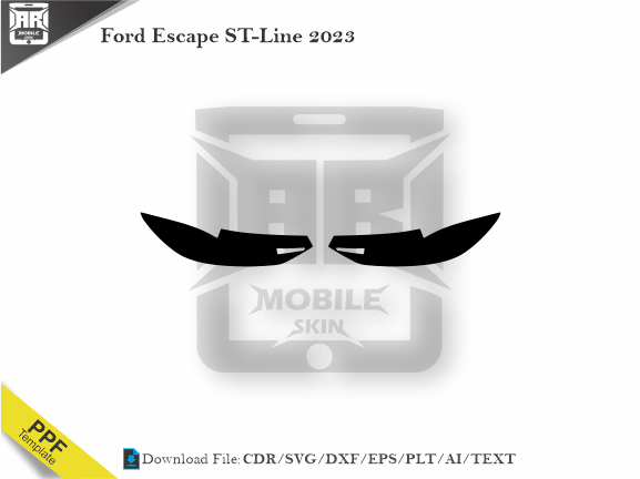 Ford Escape ST-Line 2023 Car Headlight Cutting Template