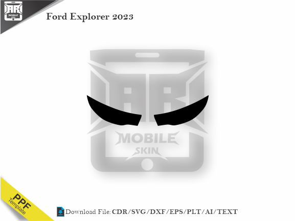 Ford Explorer 2023 Car Headlight Cutting Template