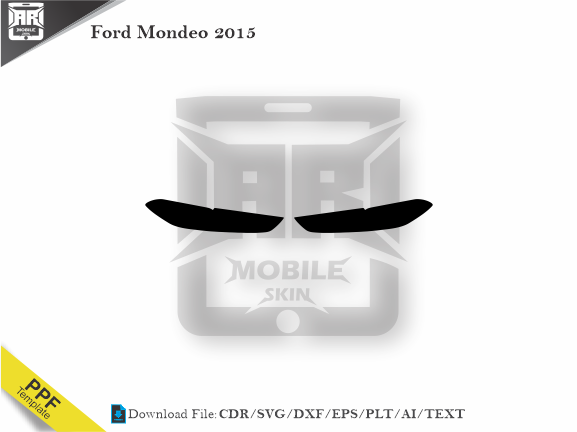 Ford Mondeo 2015 Car Headlight Cutting Template