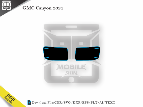 GMC Canyon 2021 Car Headlight Cutting Template