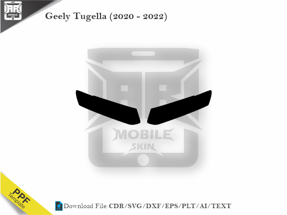 Geely Tugella (2020 – 2022) Car Headlight Cutting Template