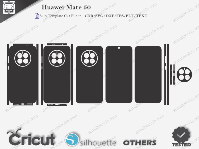 Huawei Mate 50 Skin Template Vector