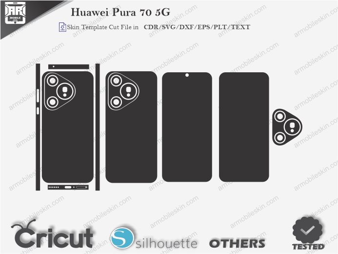 Huawei Pura 70 5G Skin Template Vector