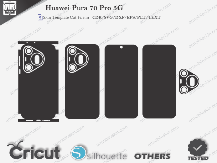 Huawei Pura 70 Pro 5G Full Skin Template Vector